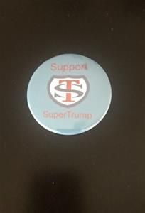 SuperTrump logo buttons 3 inches round with pin